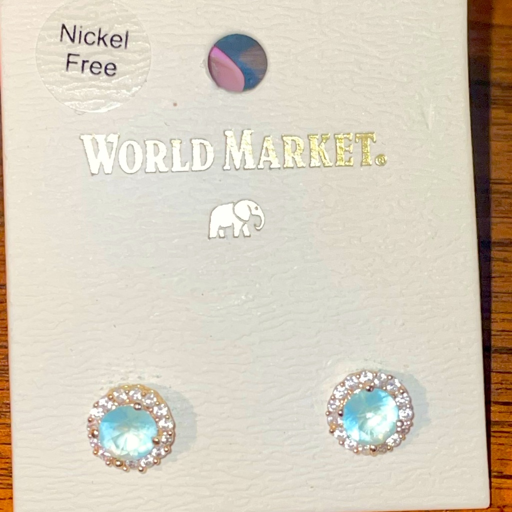 Light Blue Gemstone Earrings 15$